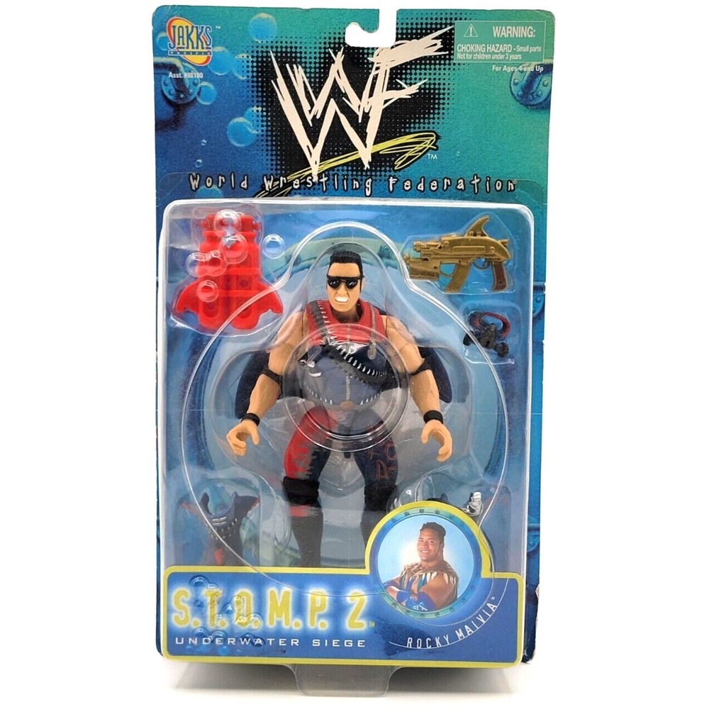 THE ROCK WWF (WWE) STOMP‎ 2 UNDERWATER SIEGE ACTION FIGURE SEALED